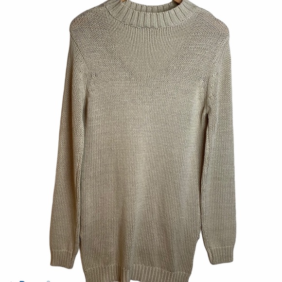 Francesca’s Alya Keyhole Neck Beige Knit Sweater - Picture 2 of 5